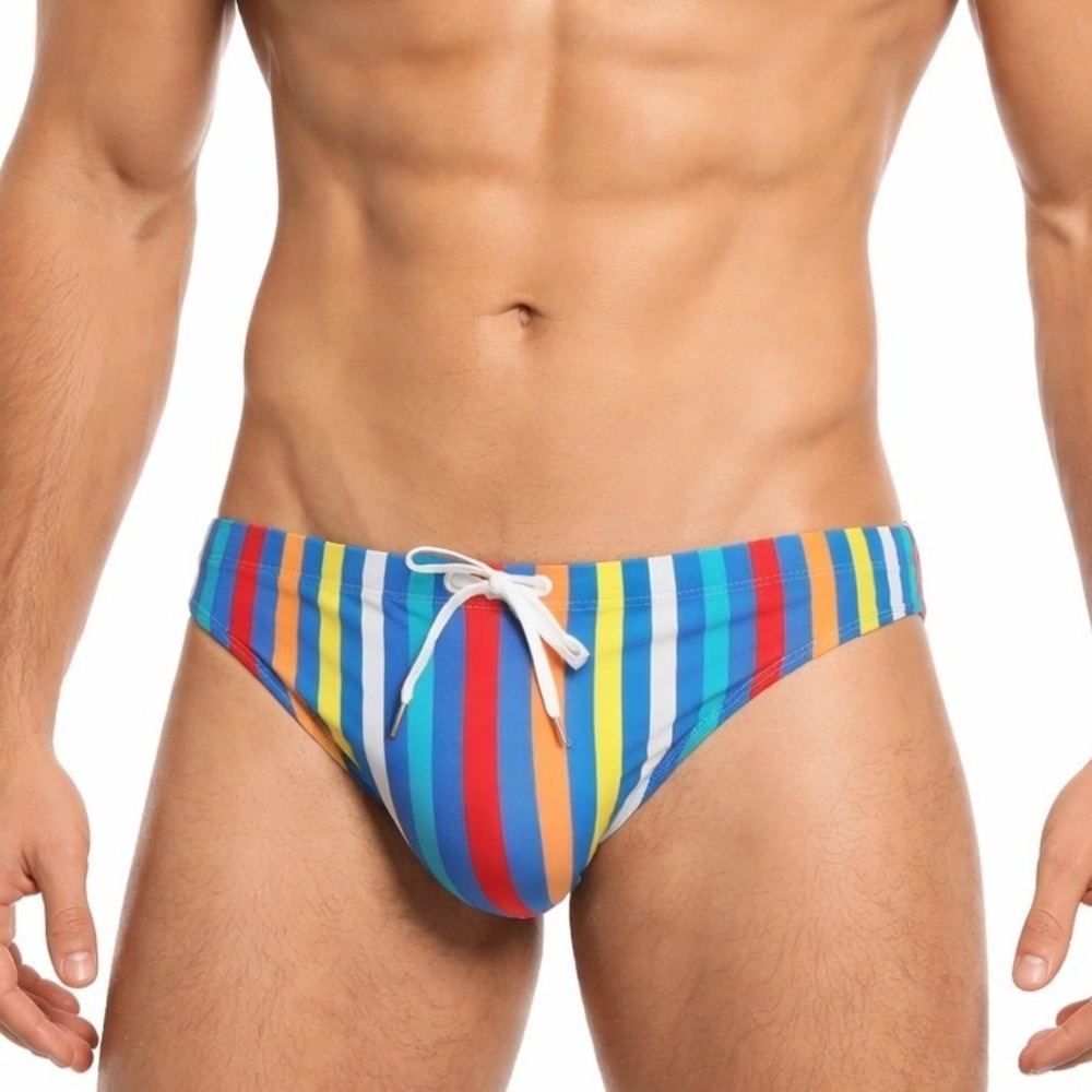 Andrew Christian Small (28-31) California Collection Rainbow Stripe Swim Brief